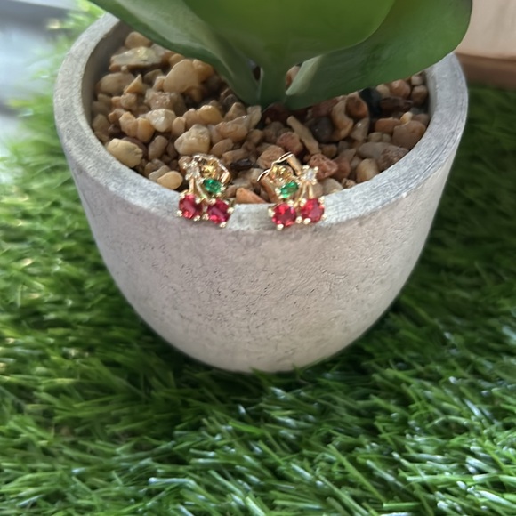 Gold Filled Cherry 🍒 earrings - Picture 2 of 4